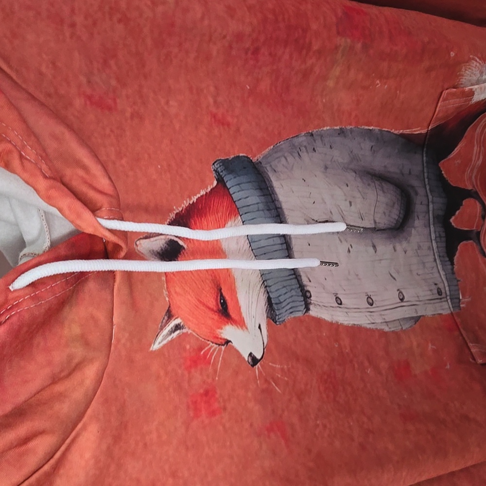 Fox Graphic Hoodie - Red - Picture 5 of 11